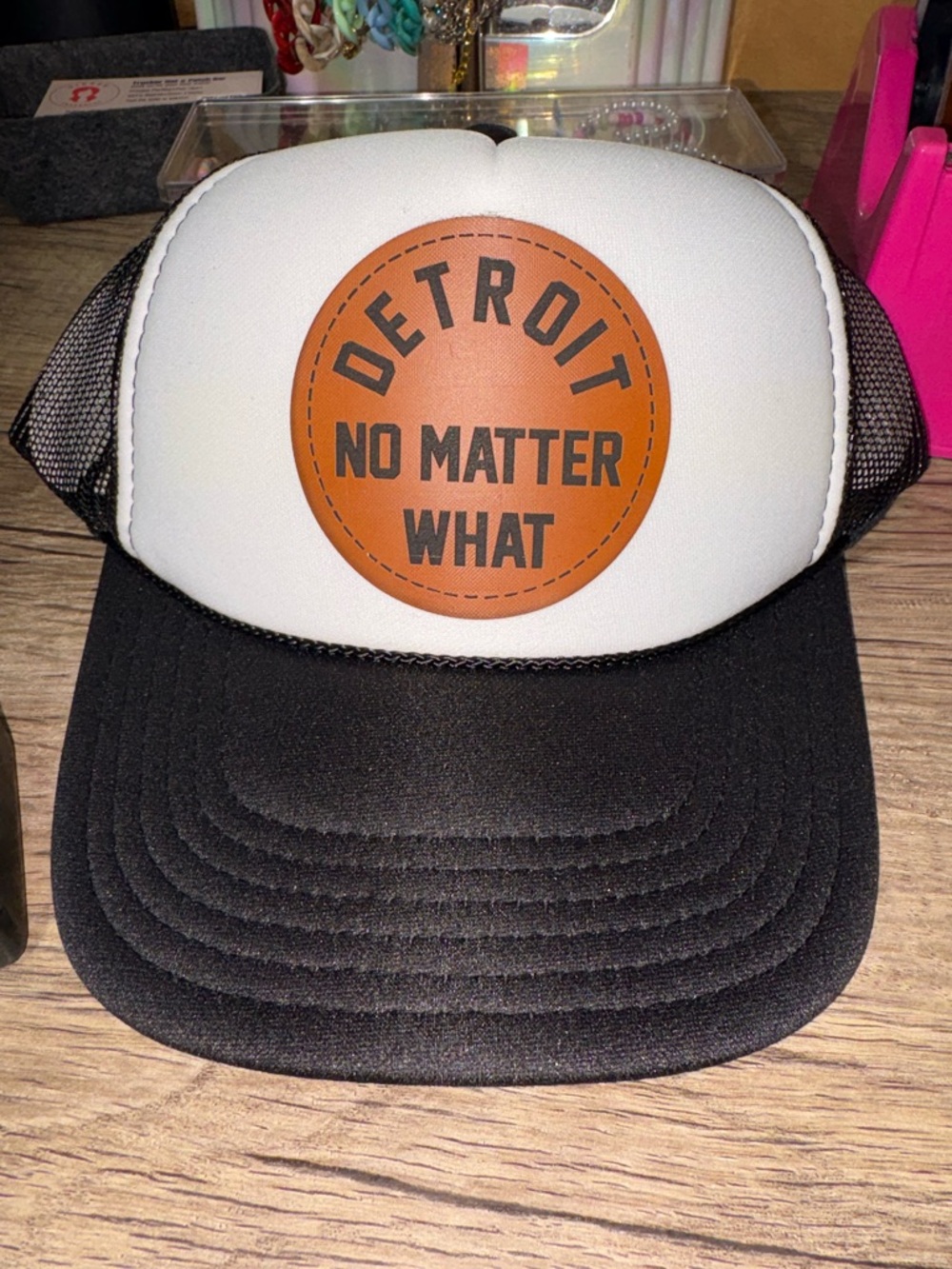 Detroit 'No Matter What' Trucker Hat - Black & White with Patch NEW!!!